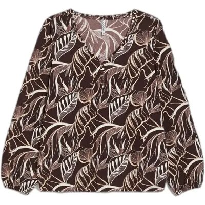 Dames-T-shirt met lange mouwen Moodo Z-TS-5116 Marron 42 Dames-T-shirt met lange mouwen Moodo Z-TS-5116 Marron 42