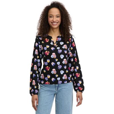 Damesblouse met lange mouwen Ragwear Santica Print Noir L Damesblouse met lange mouwen Ragwear Santica Print Noir L