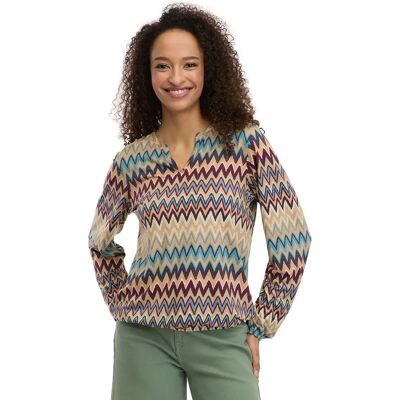 Damesblouse met lange mouwen Ragwear Santica Print Beige XS Damesblouse met lange mouwen Ragwear Santica Print Beige XS