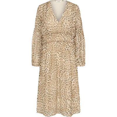 Damesjurk Soaked in Luxury Anaya Midi Beige XL Damesjurk Soaked in Luxury Anaya Midi Beige XL