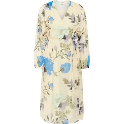 Damesjurk Soaked in Luxury Anaya Midi Beige XL Damesjurk Soaked in Luxury Anaya Midi Beige XL