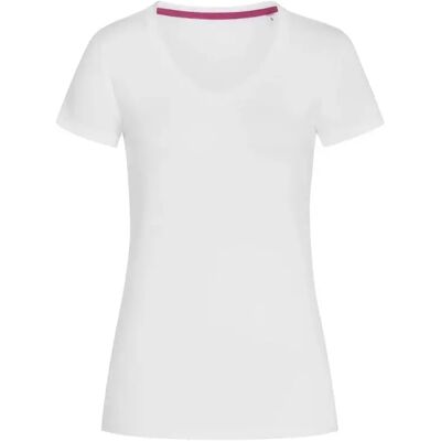 V-hals stretch T-shirt voor dames Stedman Blanc XS V-hals stretch T-shirt voor dames Stedman Blanc XS