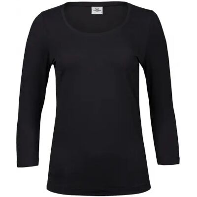 Dames T-shirt met 3/4 mouwen Tee Jays Stretch Noir 2XL Dames T-shirt met 3/4 mouwen Tee Jays Stretch Noir 2XL