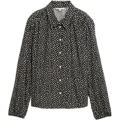 Damesblouse met lange mouwen en knoopsluiting Tom Tailor Denim Noir XL Damesblouse met lange mouwen en knoopsluiting Tom Tailor Denim Noir XL