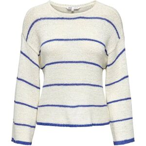 Gestreept rondhals T-shirt 7/8 vrouw Only Geena Blanc S Gestreept rondhals T-shirt 7/8 vrouw Only Geena Blanc S