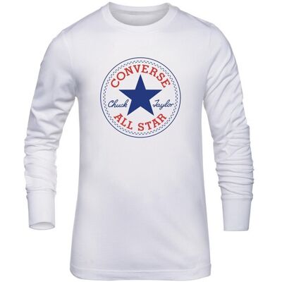 Kinder-T-shirt met lange mouwen Converse Chuck Patch Wit 10/12 jaar Kinder-T-shirt met lange mouwen Converse Chuck Patch Wit 10/12 jaar
