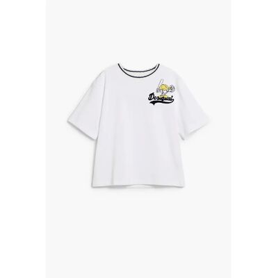 Kinder-T-shirt Desigual Home Vs Visitors Blanc 5/6 ans Kinder-T-shirt Desigual Home Vs Visitors Blanc 5/6 ans