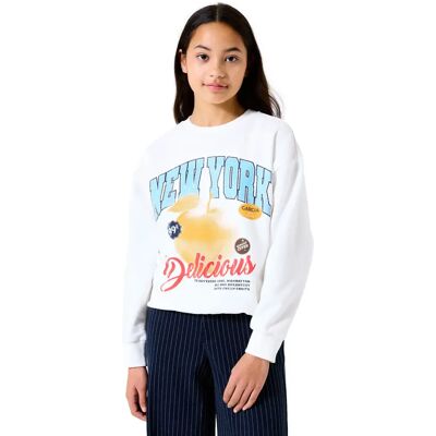 Sweater met opdruk voor meisjes Garcia New York Blanc 10/11 ans Sweater met opdruk voor meisjes Garcia New York Blanc 10/11 ans