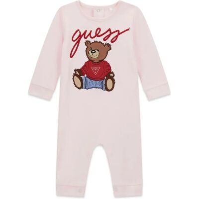 Baby romper Guess Interlock Overall Rose 12 mois Baby romper Guess Interlock Overall Rose 12 mois