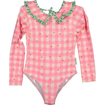 1-delig meisjes zwempak Paper Boat Gingham Stars Vert 4 ans 1-delig meisjes zwempak Paper Boat Gingham Stars Vert 4 ans