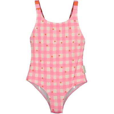 1-delig meisjes zwempak Paper Boat Gingham Stars Rose 8 ans 1-delig meisjes zwempak Paper Boat Gingham Stars Rose 8 ans