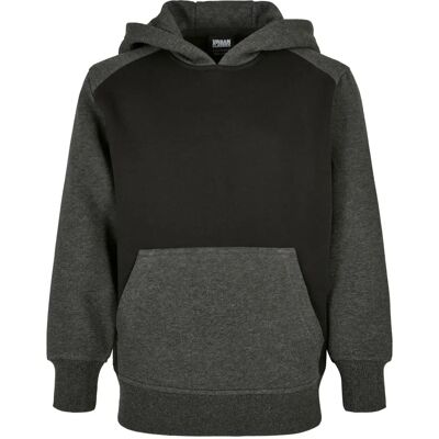 Tweekleurige hoodie voor kinderen Urban Classics Noir 7/8 ans Tweekleurige hoodie voor kinderen Urban Classics Noir 7/8 ans