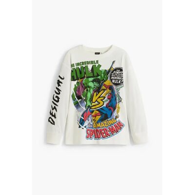 Kinder-T-shirt met lange mouwen Desigual Incredible Marvel Wit 7/8 jaar oud Kinder-T-shirt met lange mouwen Desigual Incredible Marvel Wit 7/8 jaar oud