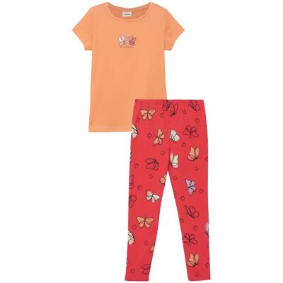Basic t-shirt en legging met all-over print voor meisjes s.Oliver Orange 8/9 jaar oud Basic t-shirt en legging met all-over print voor meisjes s.Oliver Orange 8/9 jaar oud