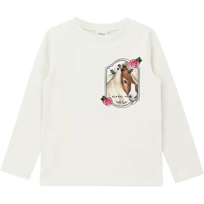 Omkeerbaar t-shirt met glinsterende opdruk en pailletten voor meisjes s.Oliver Beige 8/9 jaar oud Omkeerbaar t-shirt met glinsterende opdruk en pailletten voor meisjes s.Oliver Beige 8/9 jaar oud