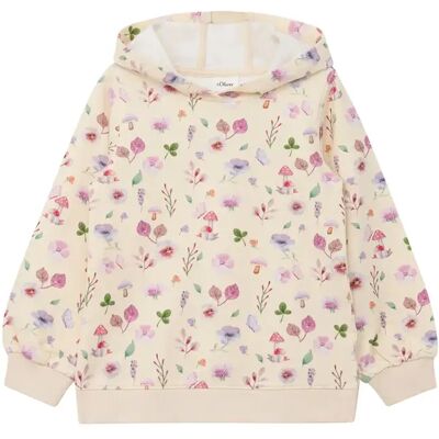 Reversible Print Hooded Sweatshirt - Fleece Lined Meisjes s.Oliver Beige 10 jaar Reversible Print Hooded Sweatshirt - Fleece Lined Meisjes s.Oliver Beige 10 jaar