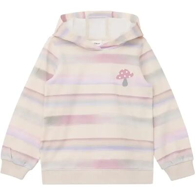 Reversible Print Hooded Sweatshirt - Fleece Lined Meisjes s.Oliver Beige 4/5 jaar Reversible Print Hooded Sweatshirt - Fleece Lined Meisjes s.Oliver Beige 4/5 jaar