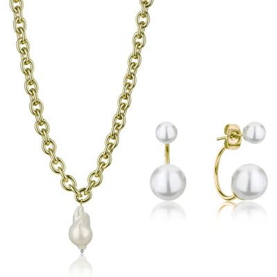Dames ketting en oorbellen set Isabella Ford Morgan Pearl Doré TU Dames ketting en oorbellen set Isabella Ford Morgan Pearl Doré TU