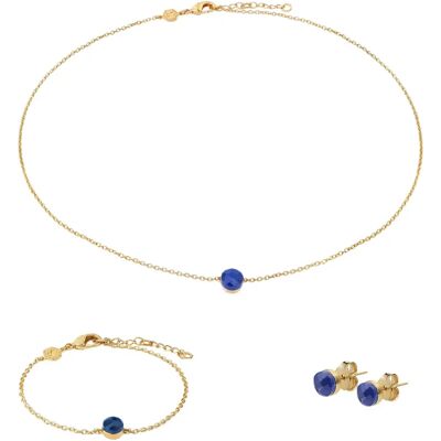 Set van een ketting, armband en oorbellen van lapis lazuli voor vrouwen Sloya Aurora Bleu TU Set van een ketting, armband en oorbellen van lapis lazuli voor vrouwen Sloya Aurora Bleu TU