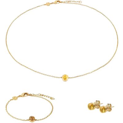 Set van ketting, armband en oorbellen van citrien voor vrouwen Sloya Aurora Jaune TU Set van ketting, armband en oorbellen van citrien voor vrouwen Sloya Aurora Jaune TU
