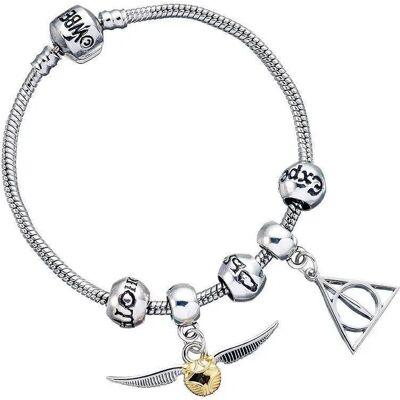 Armband voor bedels The Carat Shop Harry Potter Charm Set Deathly Hallows/Snitch/3 Spell Beads Argenté TU Armband voor bedels The Carat Shop Harry Potter Charm Set Deathly Hallows/Snitch/3 Spell Beads Argenté TU