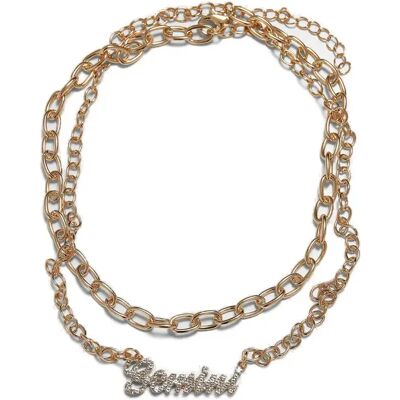Halsketting Urban Classics Diamond Zodiac Gemini Doré TU Halsketting Urban Classics Diamond Zodiac Gemini Doré TU