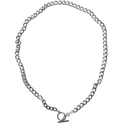 Halsketting Urban Classics Pearl Fastener Argenté TU Halsketting Urban Classics Pearl Fastener Argenté TU