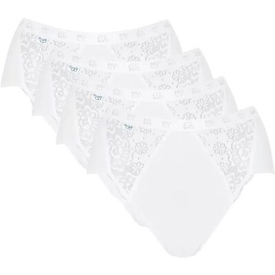 Damesslip Sloggi Chic Midi 4P Blanc 38 Damesslip Sloggi Chic Midi 4P Blanc 38
