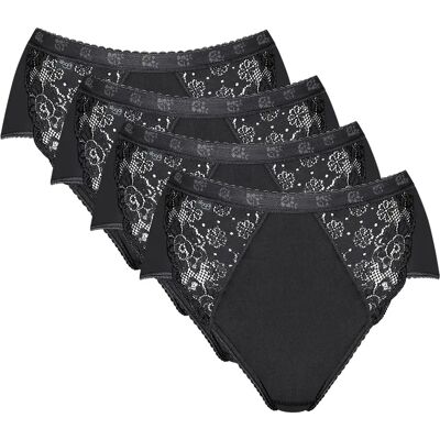 Damesslip Sloggi Chic Midi 4P Noir 40 Damesslip Sloggi Chic Midi 4P Noir 40