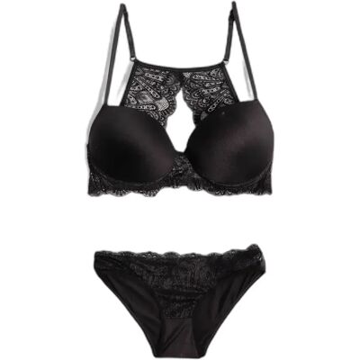 Push-up bh en golvende slip voor dames Admas Noir 90B Push-up bh en golvende slip voor dames Admas Noir 90B