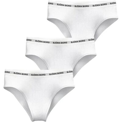 Damesslip met hoge taille Björn Borg Logo Brief (x3) Blanc M Damesslip met hoge taille Björn Borg Logo Brief (x3) Blanc M