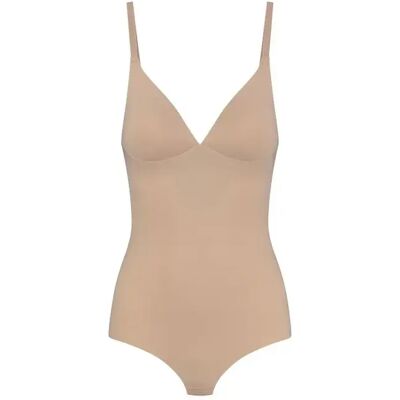 Bodysuit zonder beugels voor dames Bye Bra Beige M Bodysuit zonder beugels voor dames Bye Bra Beige M