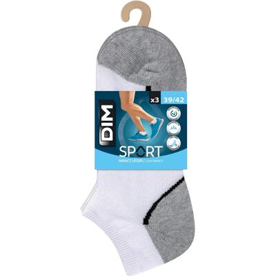 Set van 3 paar sokken DIM Impact Léger Sport Blanc 39/42 Set van 3 paar sokken DIM Impact Léger Sport Blanc 39/42
