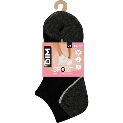 Set van 3 Paar Dames Sokken DIM Impact Léger Sport Noir 35/38 Set van 3 Paar Dames Sokken DIM Impact Léger Sport Noir 35/38
