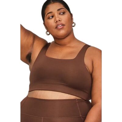 Vrouwen bh met vierkante hals Girlfriend Collective Tommy Marron 3XL Vrouwen bh met vierkante hals Girlfriend Collective Tommy Marron 3XL