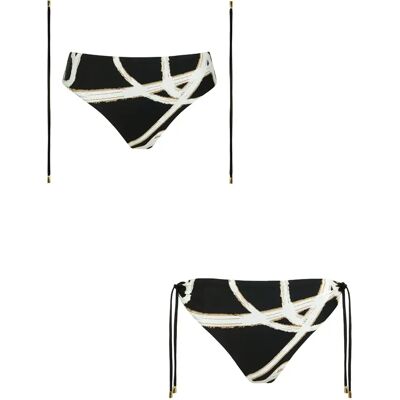 Hoog uitgesneden bikini onderkant met afneembare strikjes voor dames Lisca Honolulu Noir 40 Hoog uitgesneden bikini onderkant met afneembare strikjes voor dames Lisca Honolulu Noir 40