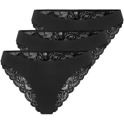 Braziliaanse string voor vrouwen Only Chloe (x3) Noir XS Braziliaanse string voor vrouwen Only Chloe (x3) Noir XS