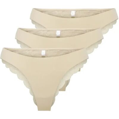Braziliaanse string voor vrouwen Only Chloe (x3) Beige M Braziliaanse string voor vrouwen Only Chloe (x3) Beige M