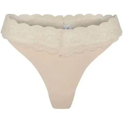 Damesslipjes Only Chloe Lace Thong Beige XS Damesslipjes Only Chloe Lace Thong Beige XS