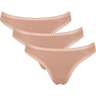 Dames string Sloggi GO Crush (x3) Beige L Dames string Sloggi GO Crush (x3) Beige L