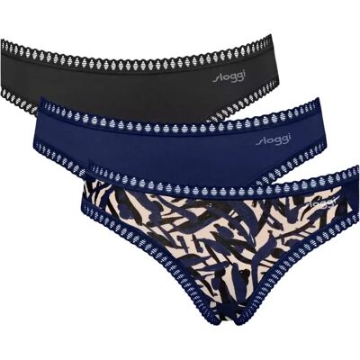 Damesslipjes Sloggi Go Crush Mini (x3) Bleu M Damesslipjes Sloggi Go Crush Mini (x3) Bleu M