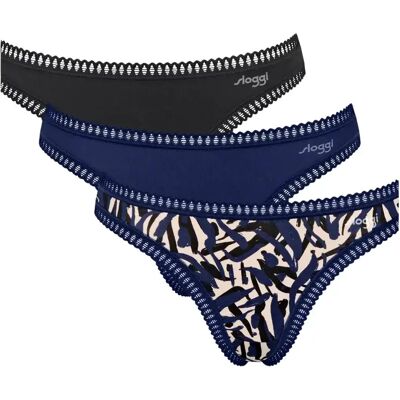 Dames string Sloggi Go Crush (x3) Bleu S Dames string Sloggi Go Crush (x3) Bleu S