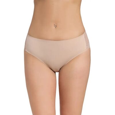 Dames maxi slip Bye Bra Maxi Brief Lace Beige XL Dames maxi slip Bye Bra Maxi Brief Lace Beige XL