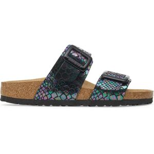 Vrouwelijke sandalen met een gevoerde gesp van synthetisch materiaal Birkenstock Sydney Noir 38 Étroit Vrouwelijke sandalen met een gevoerde gesp van synthetisch materiaal Birkenstock Sydney Noir 38 Étroit