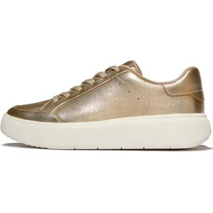 Metallische leren sneakers voor dames FitFlop Rtg Doré 42 Metallische leren sneakers voor dames FitFlop Rtg Doré 42