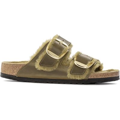 Dames muiltjes Birkenstock Arizona Big Buckle Shearling Oiled Leather Vert 38 Dames muiltjes Birkenstock Arizona Big Buckle Shearling Oiled Leather Vert 38
