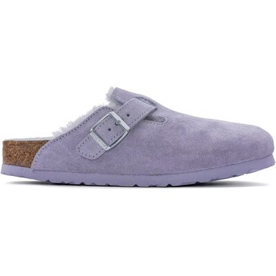 Heren Leren Suède Slippers met Lamswol Birkenstock Boston Violet 43 Étroit Heren Leren Suède Slippers met Lamswol Birkenstock Boston Violet 43 Étroit