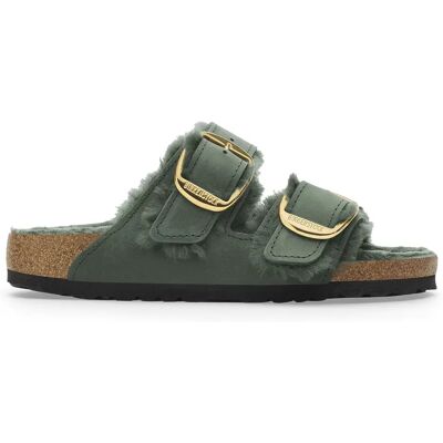 Dames muiltjes Birkenstock Arizona Big Buckle Shearling Oiled Leather Vert 39 Dames muiltjes Birkenstock Arizona Big Buckle Shearling Oiled Leather Vert 39