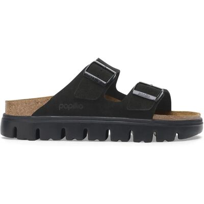Dames muiltjes Birkenstock Arizona Platform Suede Leather Noir 36 Étroit Dames muiltjes Birkenstock Arizona Platform Suede Leather Noir 36 Étroit