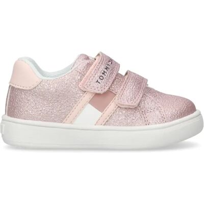 TOMMY HILFIGER Kindersneakers Roze Metaal Velcro TOMMY HILFIGER Kindersneakers Roze Metaal Velcro